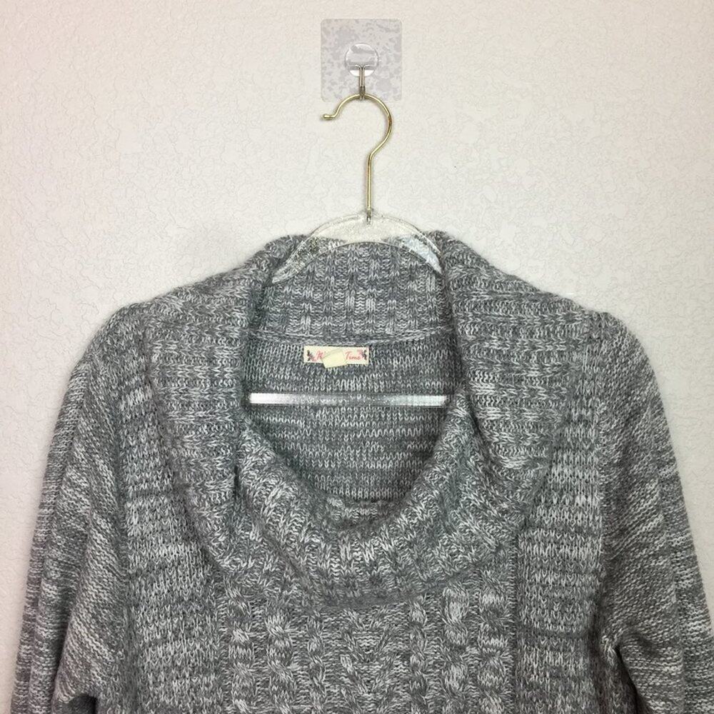 IT'S OUR TIME Heathered Gray Knit Sweater Sz XL - Picture 2 of 6